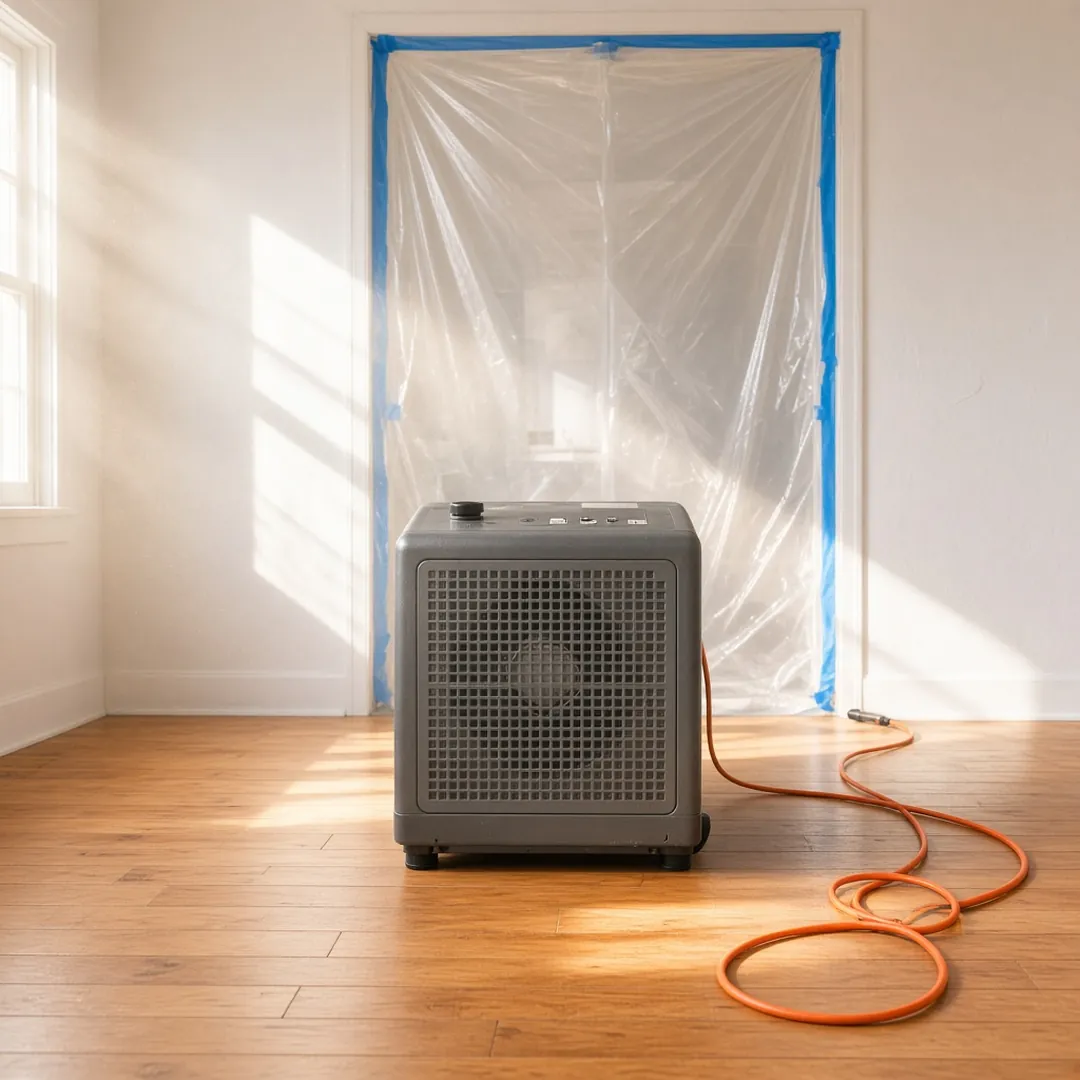 HEPA air scrubber used during decomposition cleanup — Fishkill NY
